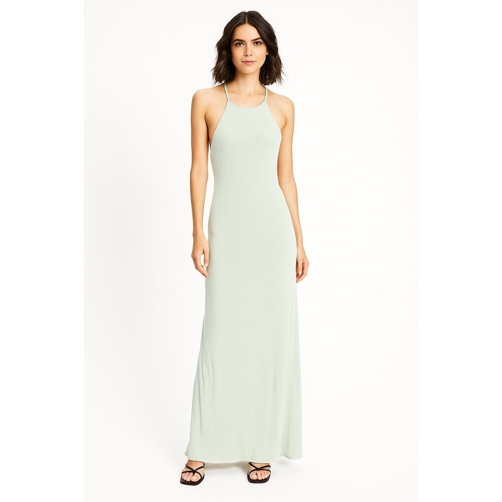 AUTEUR Women's Joan Open Back Rib Knit Maxi Dress Pale Mint Green Size M - Picture 16 of 16